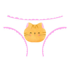 women underwear kitty panties element Watercolor illustration png