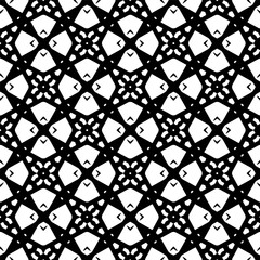 Seamless pattern. Figures ornament.Black and white  pattern for fashion, textile design,  on wall paper, wrapping paper, fabrics and home decor.
