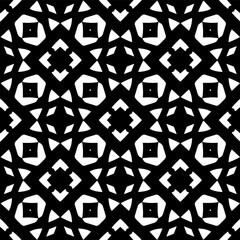 Seamless pattern. Figures ornament.Black and white  pattern for fashion, textile design,  on wall paper, wrapping paper, fabrics and home decor.
