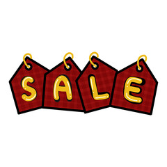 sale tag with ribbon