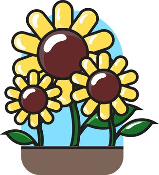 cartoon sunflowers