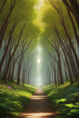 Obraz premium Sun rays in the forest