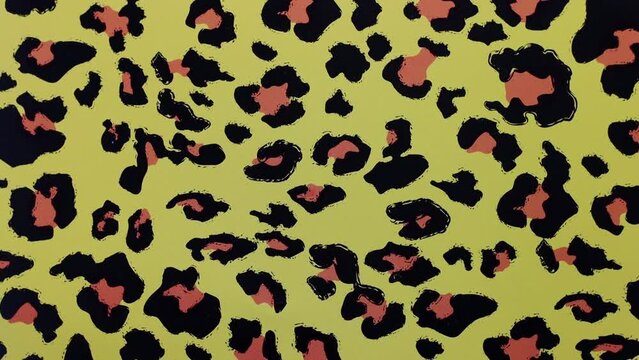 Leopard Skin Wallpaper Abstract Green Yellow Black Orange