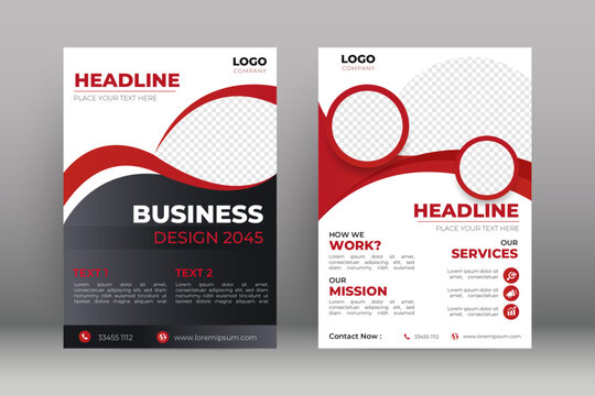 Corporate bussiness flyer template with space for photo. vector	
