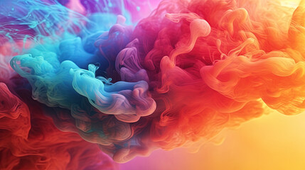 Fototapeta premium Multicolored Dense Liquid Smoky Abstract Background Generative AI