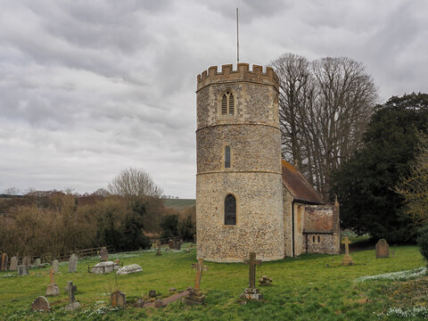 St. Marys Church, Great Shefford, a largely 12th-century church, has a rare round tower, one of only two churches in Berkshire, UK