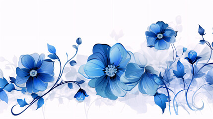 Blue Flowers on White Backgrounds PNG