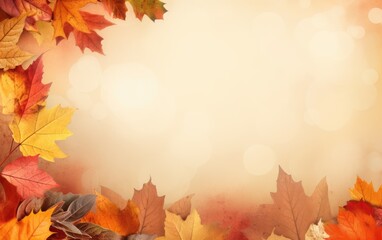Naklejka na ściany i meble Autumn background with yellow leaves. Colorful autumn foliage. beginning of autumn.
