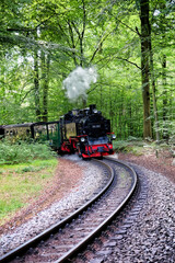 Eisenbahn, Dampflok. Lokomotive, Schiene, Gleis, Wagon, Fahrt, Linie, Urlaub, Rügen, rasender Roland