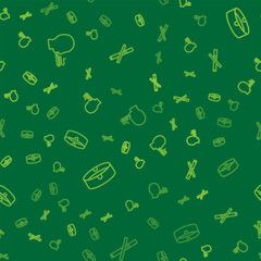 Set line Man smoking a cigarette, Ashtray and No on seamless pattern. Vector