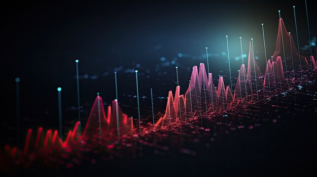 macro shot of a graph showing upward sales trends generative AI