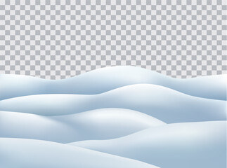 Vector realistic piles of snow on the ground isolated on transparent background - 632635227