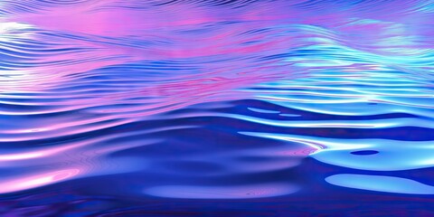Abstract 3d render. Holographic chrome gradient water waves. Iridescent gradient digital art for banner background, wallpaper.