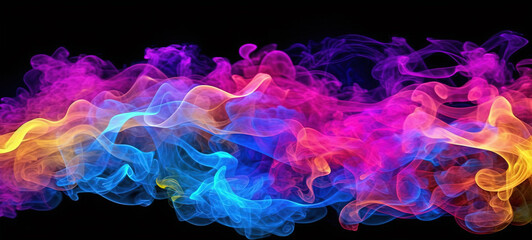 Rainbow Colored Dense Liquid Paint Smoky and Foggy Background AI Generative