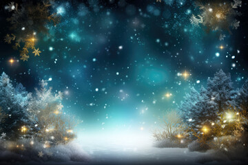 Fototapeta na wymiar Abstract blue christmas, winter background