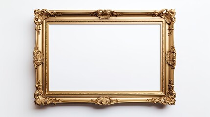 gold decorative frame isolated on white generative AI