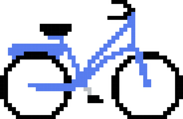 Obraz premium Bicycle cartoon icon in pixel style