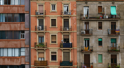 Facade of residential buildings in Spain