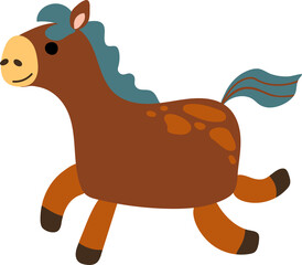 Cute hand drawn horse. Animals on the farm.
