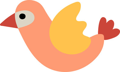 Cute hand drawn bird. Farm animals.
