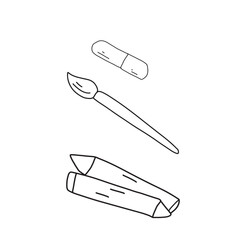 Drawing Pencil Doodle school element. Back to school kids knowledge education.