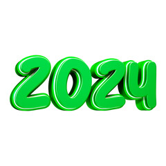 3d render font green style