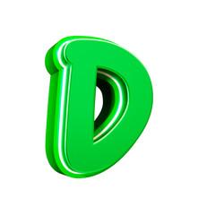 3d render font green style