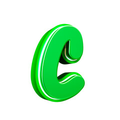 3d render font green style