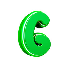 3d render font green style