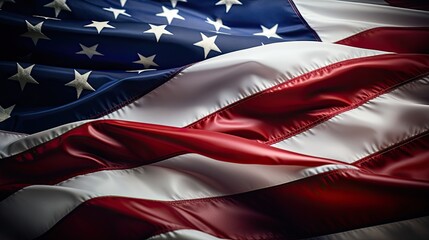 patriotic fourth of july wavy up close american flag generative AI