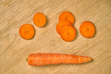 Fresh spinach leaves on a wooden cutting board