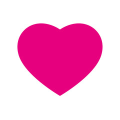 Valentine day heart. Flat heart illustration on white background. Pink heart icon.