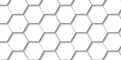 Background with white and black lines 3d Hexagonal structure futuristic white background and Embossed Hexagon , honeycomb white Background ,light and shadow ,Vector.