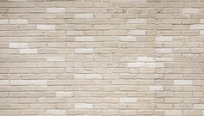 Papier Peint photo autocollant Mur de briques Cream and white brick wall texture background. Brickwork and stonework flooring interior rock old pattern design.