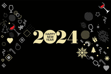 Happy New year 2024 Scalable vector eps 