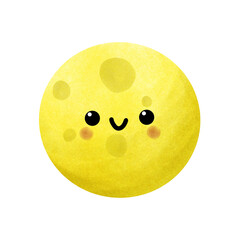 the moon smiling mid autumn festival food element illustration