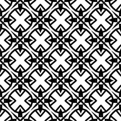 Black and white  pattern . Figures ornament.Seamless pattern for fashion, textile design,  on wall paper, wrapping paper, fabrics and home decor.