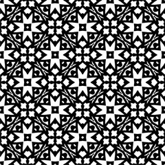 Black and white  pattern . Figures ornament.Seamless pattern for fashion, textile design,  on wall paper, wrapping paper, fabrics and home decor.