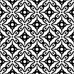 Black and white  pattern . Figures ornament.Seamless pattern for fashion, textile design,  on wall paper, wrapping paper, fabrics and home decor.
