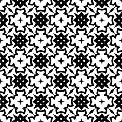 Fototapeta na wymiar Black and white pattern . Figures ornament.Seamless pattern for fashion, textile design, on wall paper, wrapping paper, fabrics and home decor.
