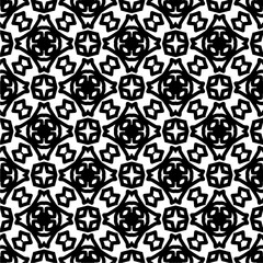 Black and white  pattern . Figures ornament.Seamless pattern for fashion, textile design,  on wall paper, wrapping paper, fabrics and home decor.