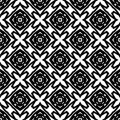Black and white  pattern . Figures ornament.Seamless pattern for fashion, textile design,  on wall paper, wrapping paper, fabrics and home decor.