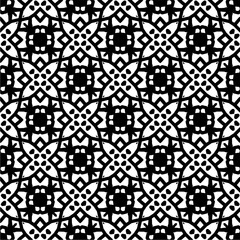Black and white  pattern . Figures ornament.Seamless pattern for fashion, textile design,  on wall paper, wrapping paper, fabrics and home decor.