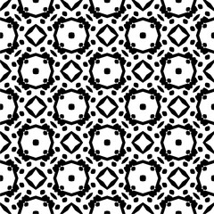 Black and white  pattern . Figures ornament.Seamless pattern for fashion, textile design,  on wall paper, wrapping paper, fabrics and home decor.