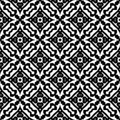 Black and white  pattern . Figures ornament.Seamless pattern for fashion, textile design,  on wall paper, wrapping paper, fabrics and home decor.