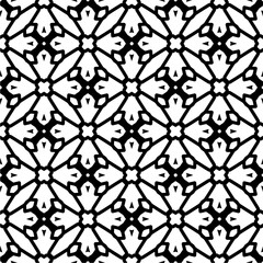 Black and white  pattern . Figures ornament.Seamless pattern for fashion, textile design,  on wall paper, wrapping paper, fabrics and home decor.
