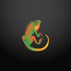 chameleon logo illustration vector eps 10
