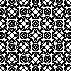 Black and white  pattern . Figures ornament.Seamless pattern for fashion, textile design,  on wall paper, wrapping paper, fabrics and home decor.
