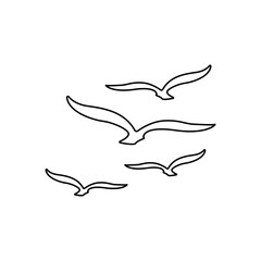 seagulls icon on a white background, vector illustration