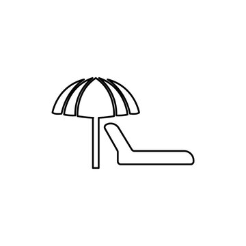 beach chair icon on a white background, vector illustration